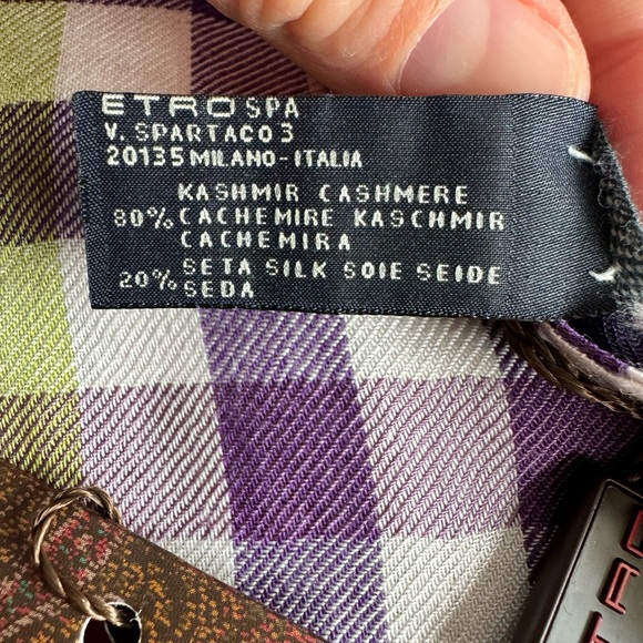 ETRO men’s fall scarf in plaid - Picture 2 of 4